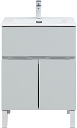 Aquanet Мебель для ванной Алвита New 60 1 ящик 2 дверцы серая матовая – фотография-6